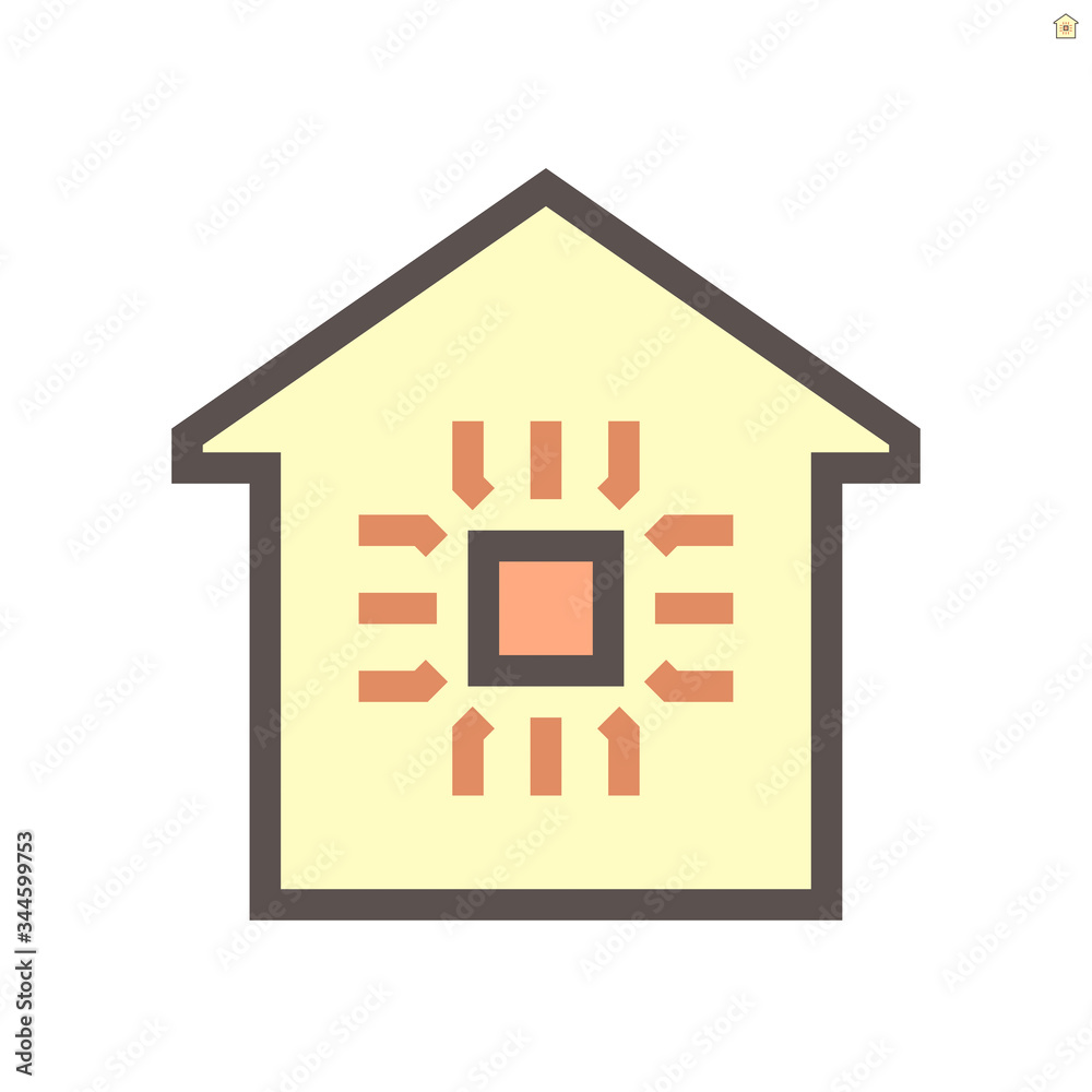 Smart home and micro chip technology vector icon design. Smart home and micro chip technology vector icon design.