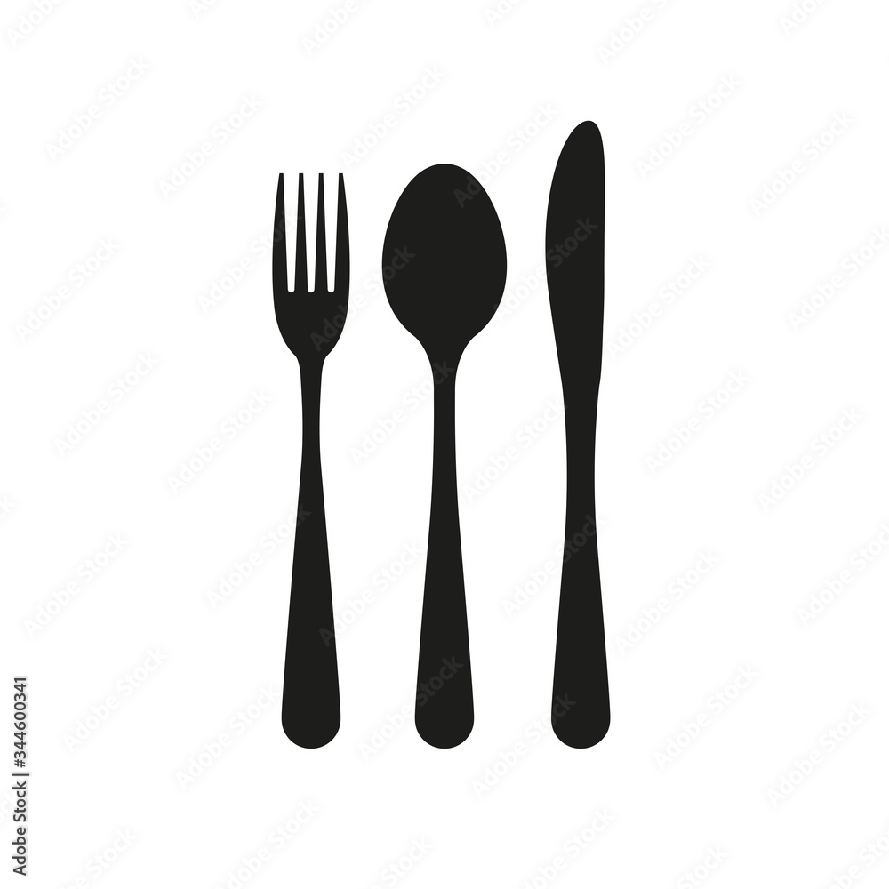 Icon of a spoon, fork, or knife on a white background. Simple vector illustration Icon of a spoon, fork, or knife on a white background. Simple vector illustration