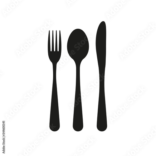 Icon of a spoon, fork, or knife on a white background. Simple vector illustration