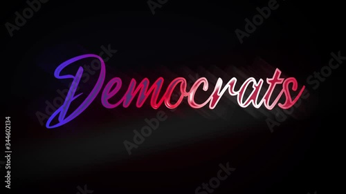 text democrats USA election democracy flag neon banner vote