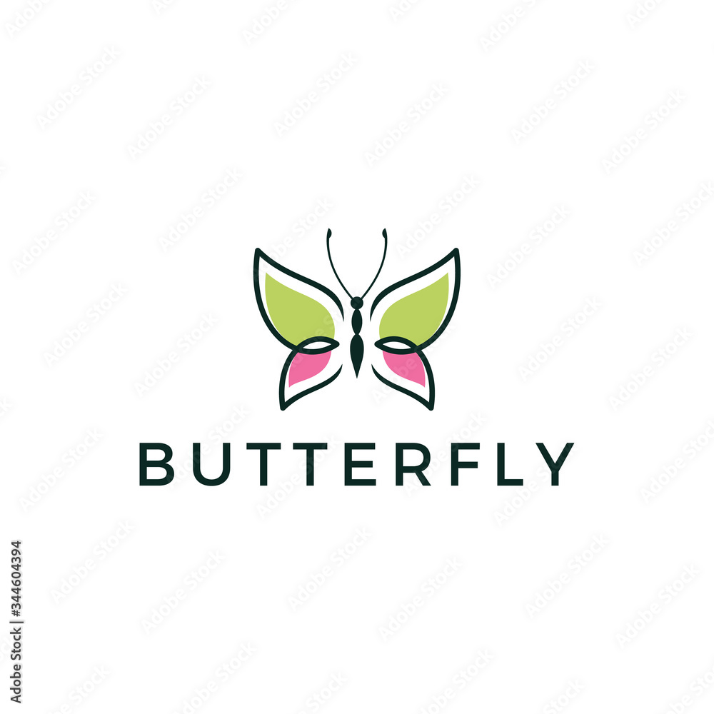 Beautiful Butterfly Monoline Logo Design