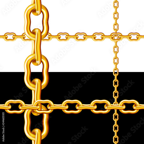 Golden chain of curved shape of different sizes