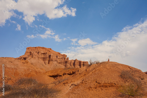 Cafayate  province of Salta  Argentina. Arid and dry rocky landscape of red earth.