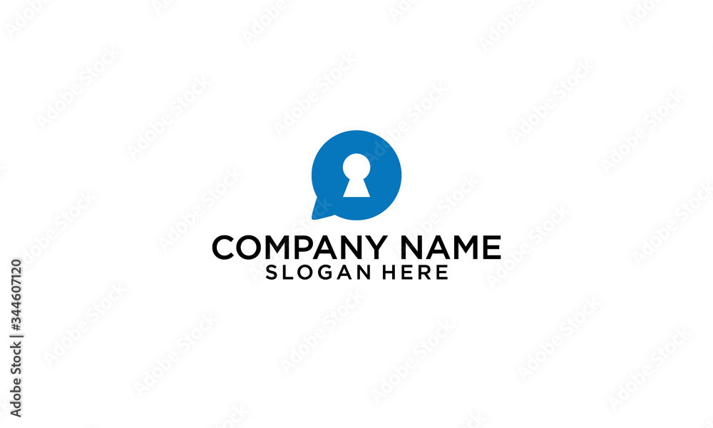 combination chat and key logo design