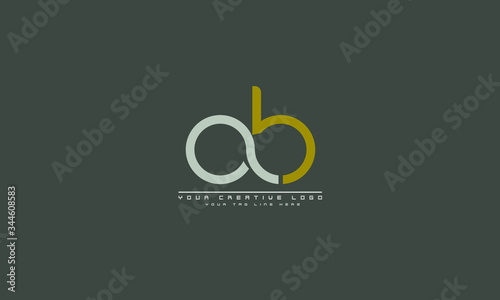 ab ba abstract vector logo monogram template