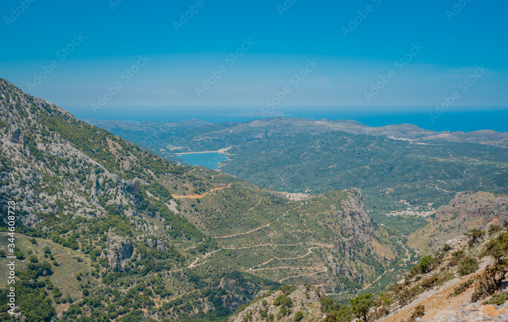 mountain view of the sea and lake