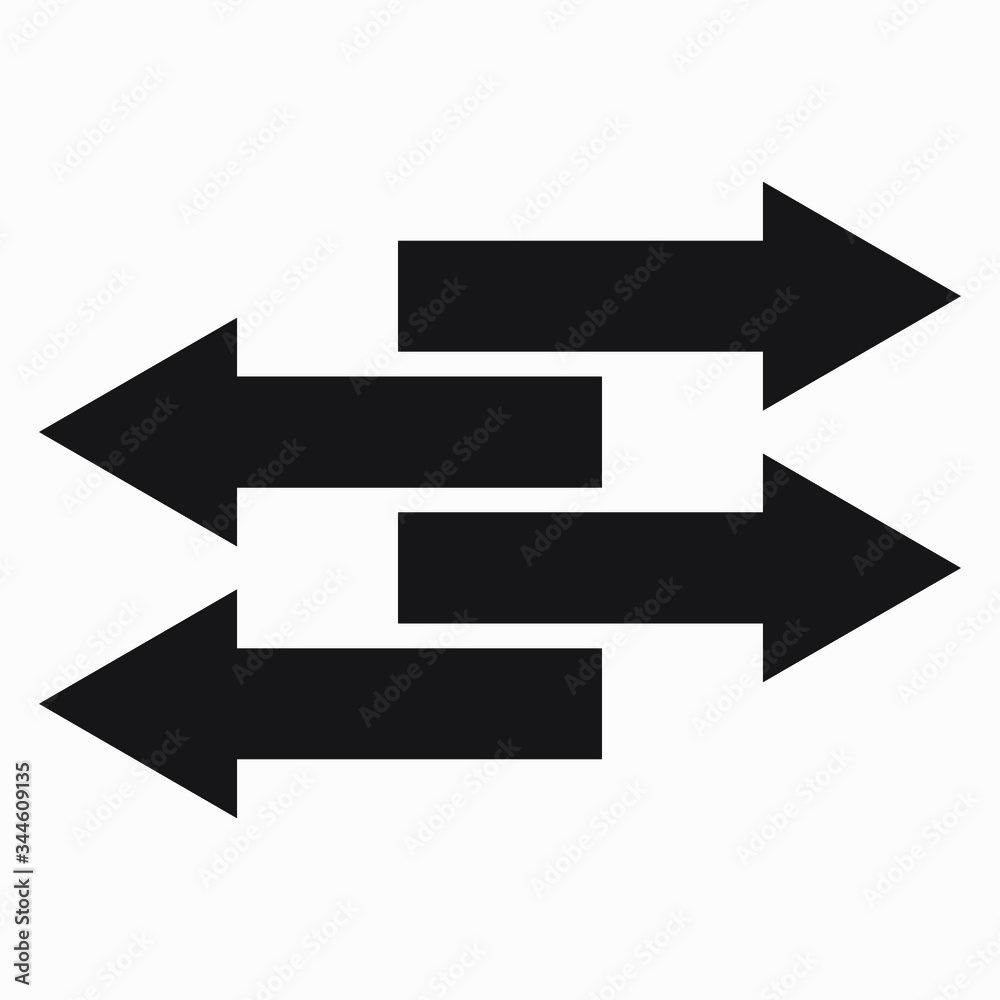 Icon movement of arrows in different directions. Vector icon. Icon movement of arrows in different directions. Vector icon.