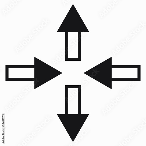 Icon arrows move in different directions.minimal single flat linear icon for application and info-graphic. Commercial line vector icon for websites and mobile minimalistic flat design.