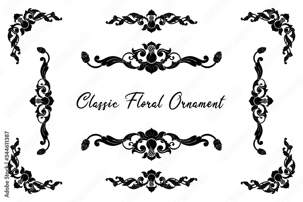 Obraz premium Classic Vitage Hand Drawn Wedding Vector Ornaments Frames