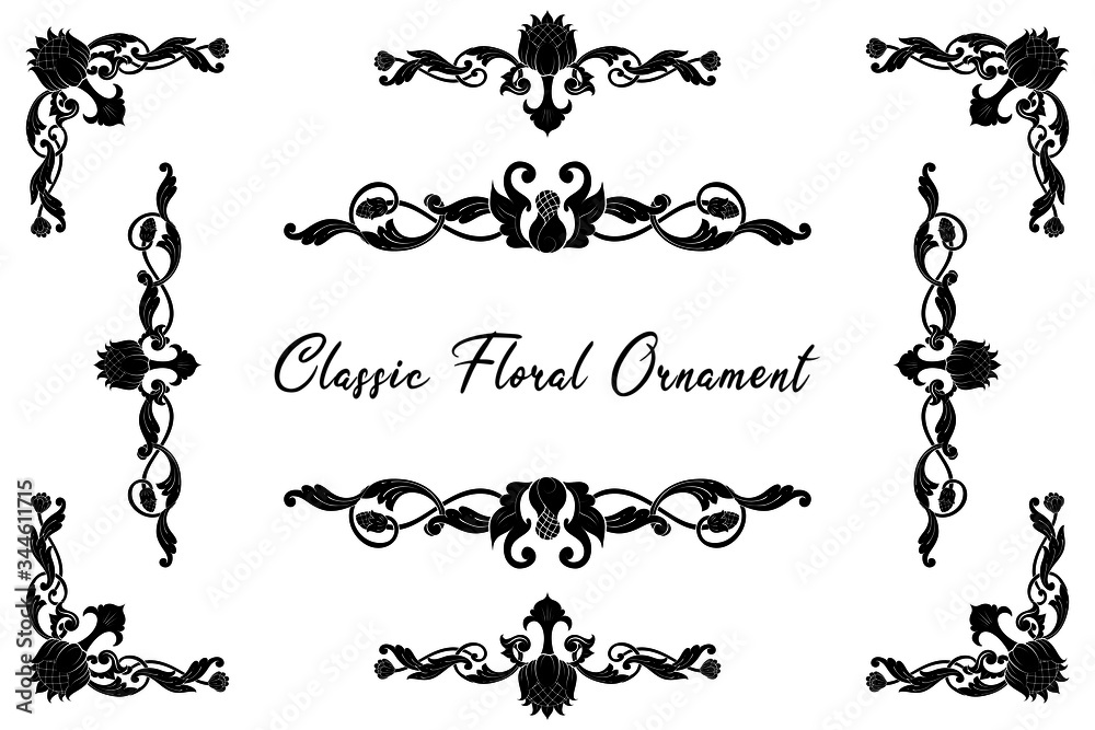 Obraz premium Classic Vitage Hand Drawn Wedding Vector Ornaments Frames