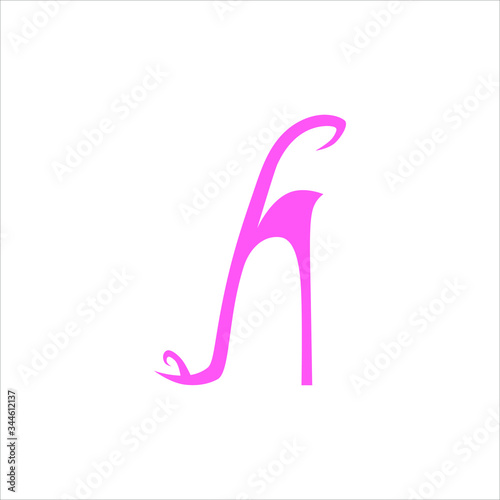 Abstract pink high heel shoe on white backdrop. Design element
