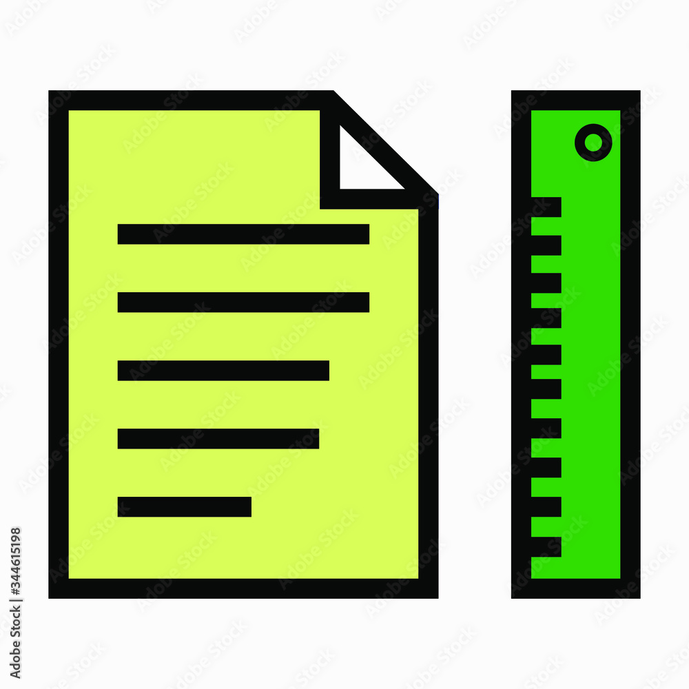Project icon. Document and ruler. List and ruler. School icon. Calculation icon. Architecture. Vector icon. Project icon. Document and ruler. List and ruler. School icon. Calculation icon. Architecture. Vector icon.