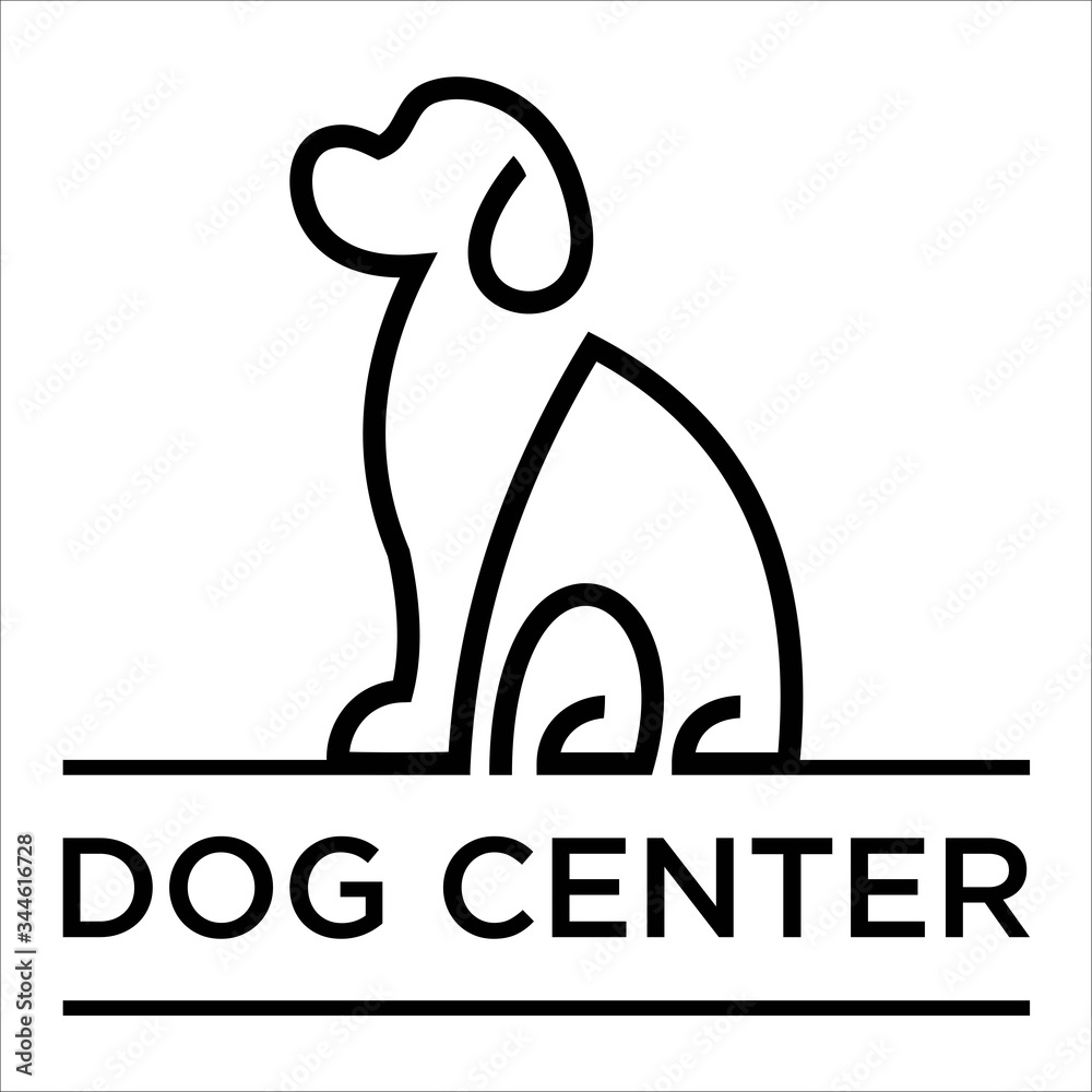 Obraz premium outline graphic designs dog logo vector