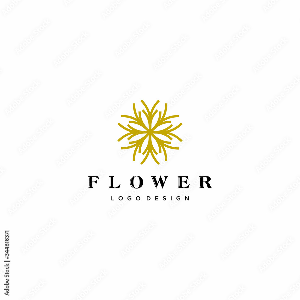 Luxury flower logo design with gold and white background color - EPS10 - Vector. Luxury flower logo design with gold and white background color - EPS10 - Vector.