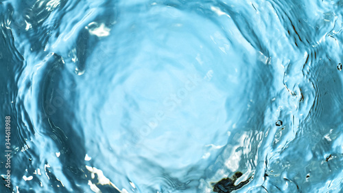 Water splashing on blue background, top shot of water surface