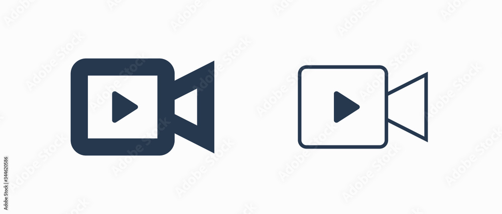 Play video line vector minimalistic icon. Movie symbol. Multimedia camera silhouette icon for web design. Player film flat icon for app design. Media social sign minimal flat linear icons Play video line vector minimalistic icon. Movie symbol. Multimedia camera silhouette icon for web design. Player film flat icon for app design. Media social sign minimal flat linear icons