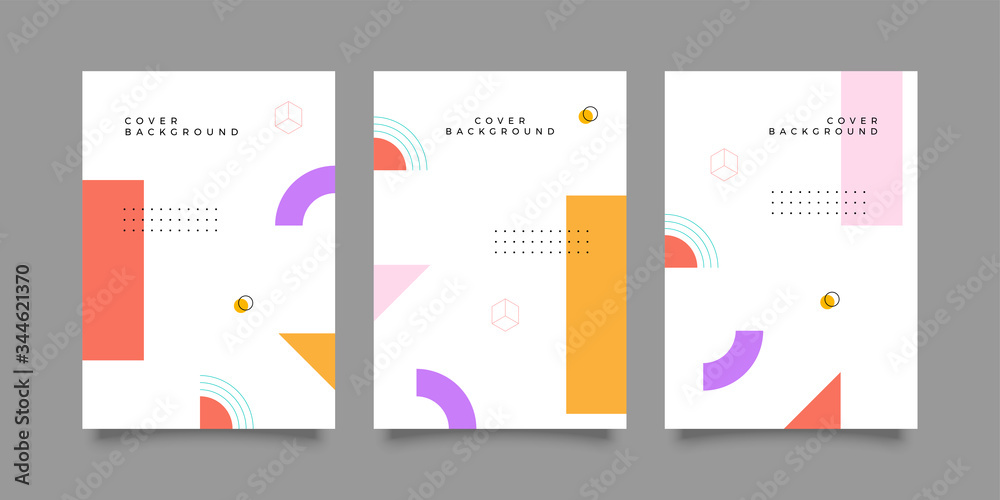 Covers memphis style with minimal design. Cool geometric backgrounds for your design. Applicable for Banners, Placards, Posters, Flyers etc. Eps10 vector