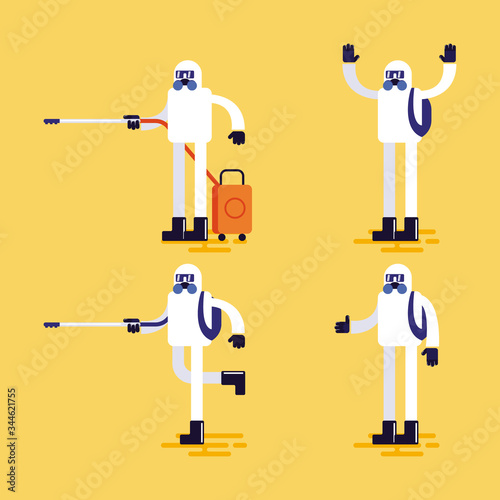 Simple illustration of character with hazmat suit