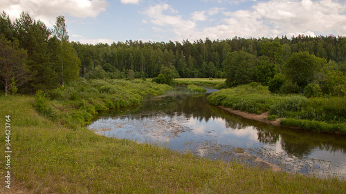 Fototapeta Naklejka Na Ścianę i Meble -  river reflection summer nature sky