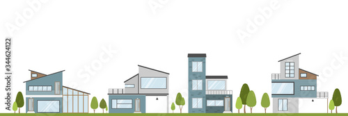 Flat design of a modern city house.