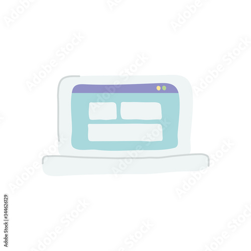 laptop computer icon, flat style