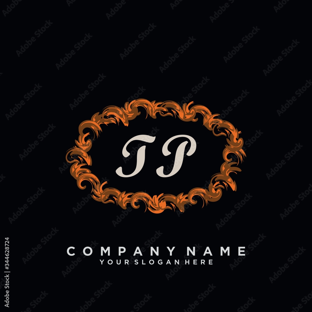 Initial Letter TP Logo With circle Template Vector