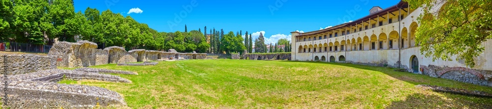 Roman amphitheater of Arezzo, Tuscany, Italy.