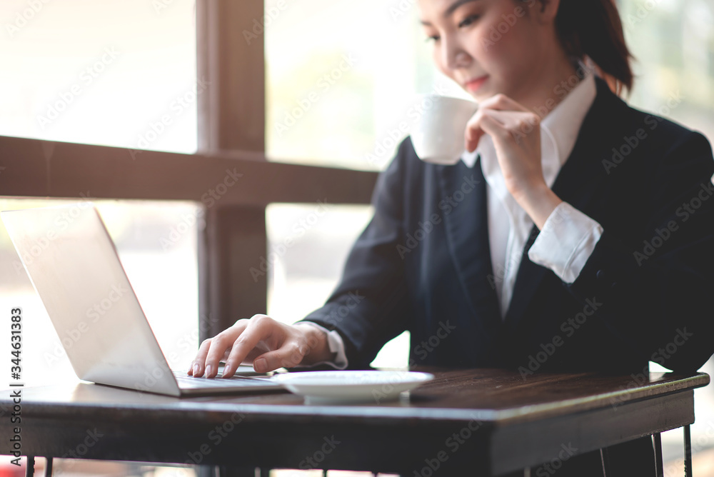 Businessmen drink coffee while reading documents before working in the morning. Businessmen drink coffee while reading documents before working in the morning.