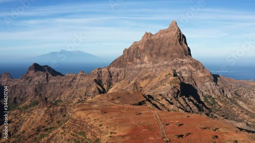 Aerial view of Brianda mount in Rebeirao Manuel in Santiago island in Cape Verde - Cabo Verde