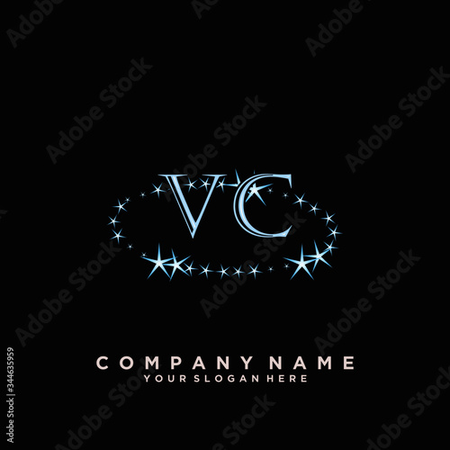 Initial Letter VC Logo With circle Template Vector