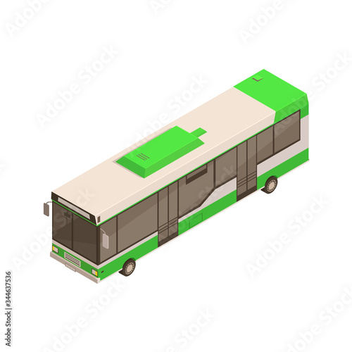 green isometric bus