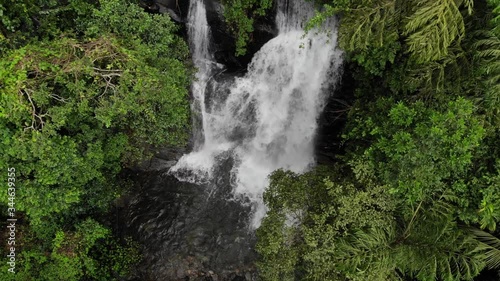 Arial view waterfall in the forest