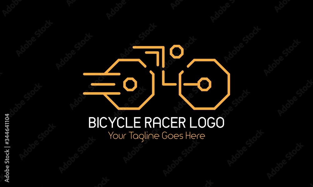 Bicycle  racer logo. cycle or bicycling logo design vector template