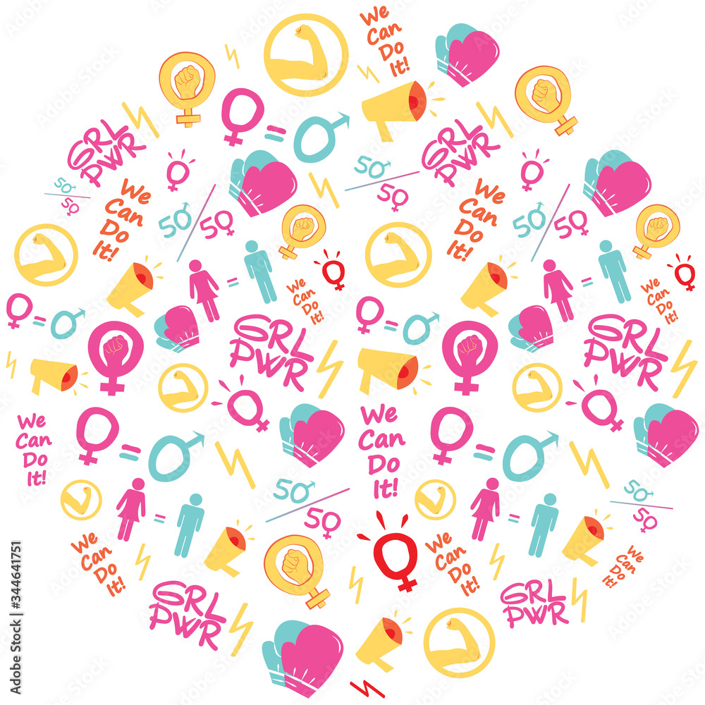 Vector pattern femenism illustration.