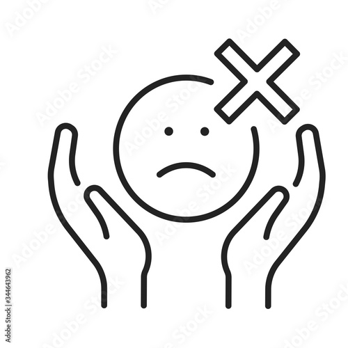 Self control black line icon. Ability to regulate one's emotions, thoughts, and behavior in the face of temptations and impulses. Pictogram for web page, mobile app, promo. Editable stroke.