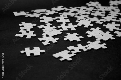 Simple white mosaic, on a black background