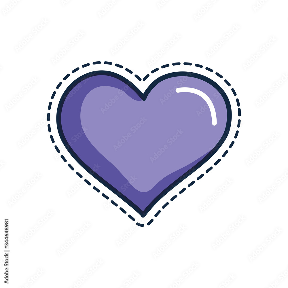 patches concept, heart icon, line color style