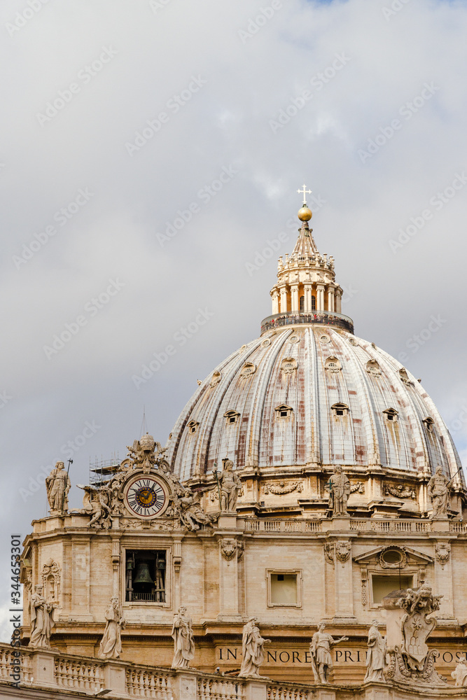 Sculptures of Vatican City and St. Peter's Basilica dome