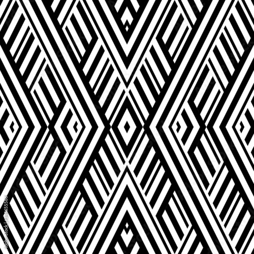 Seamless pattern with oblique black bands