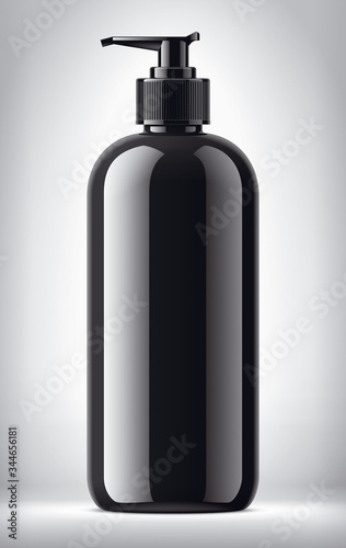 Bottle on background. Glossy surface, non-transparent version. 