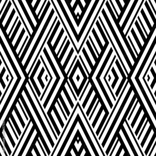 Seamless pattern with oblique black bands