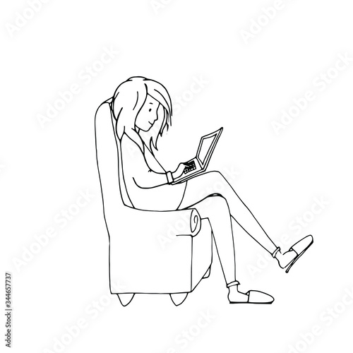 illustration of man with laptop