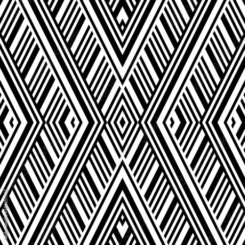Seamless pattern with oblique black bands