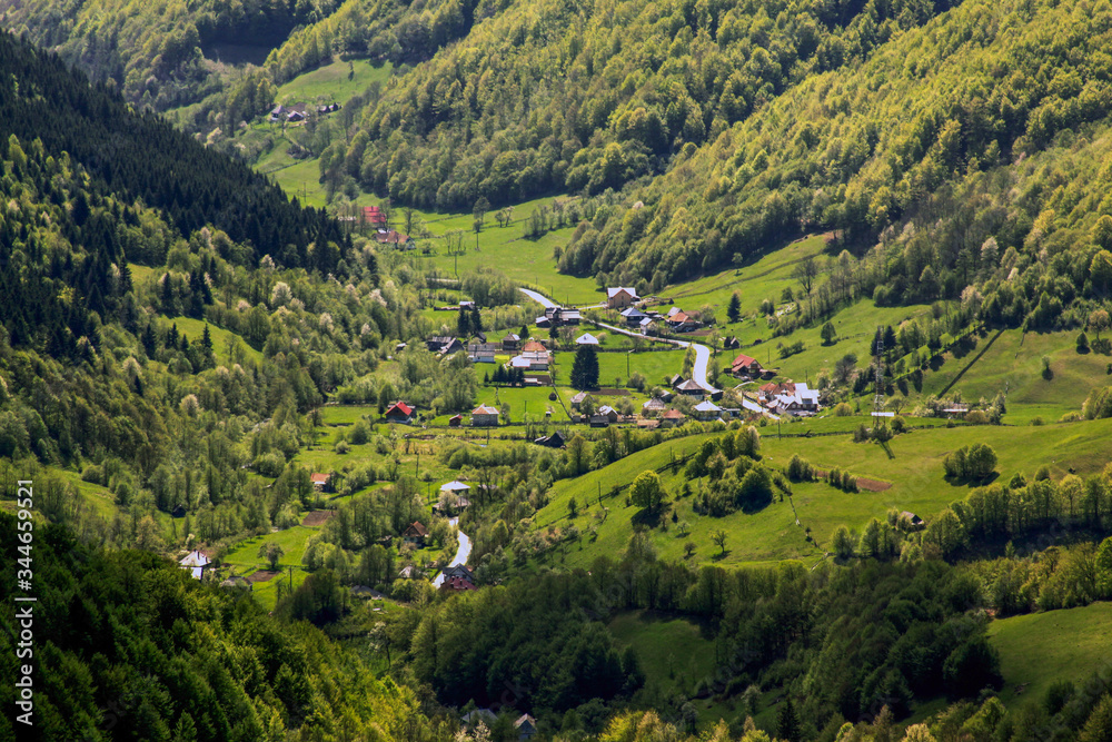 Village in the mountains in Transylvania, Romania