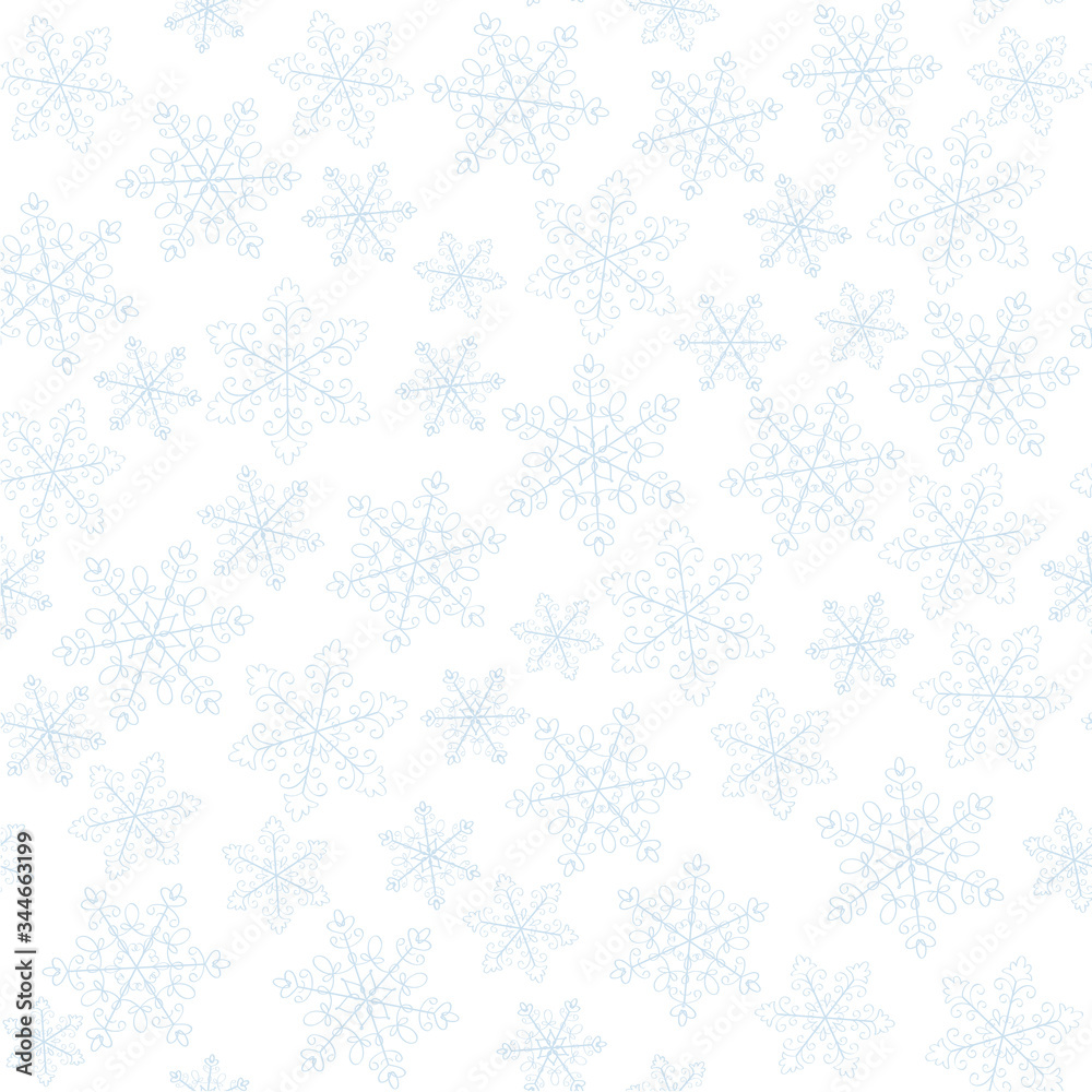 seamless white background with blue snowflakes seamless white background with blue snowflakes