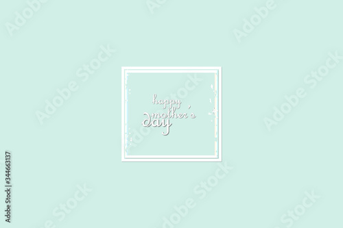 cute happy mother's day letter in white frame for mother's day on blue background illustration
