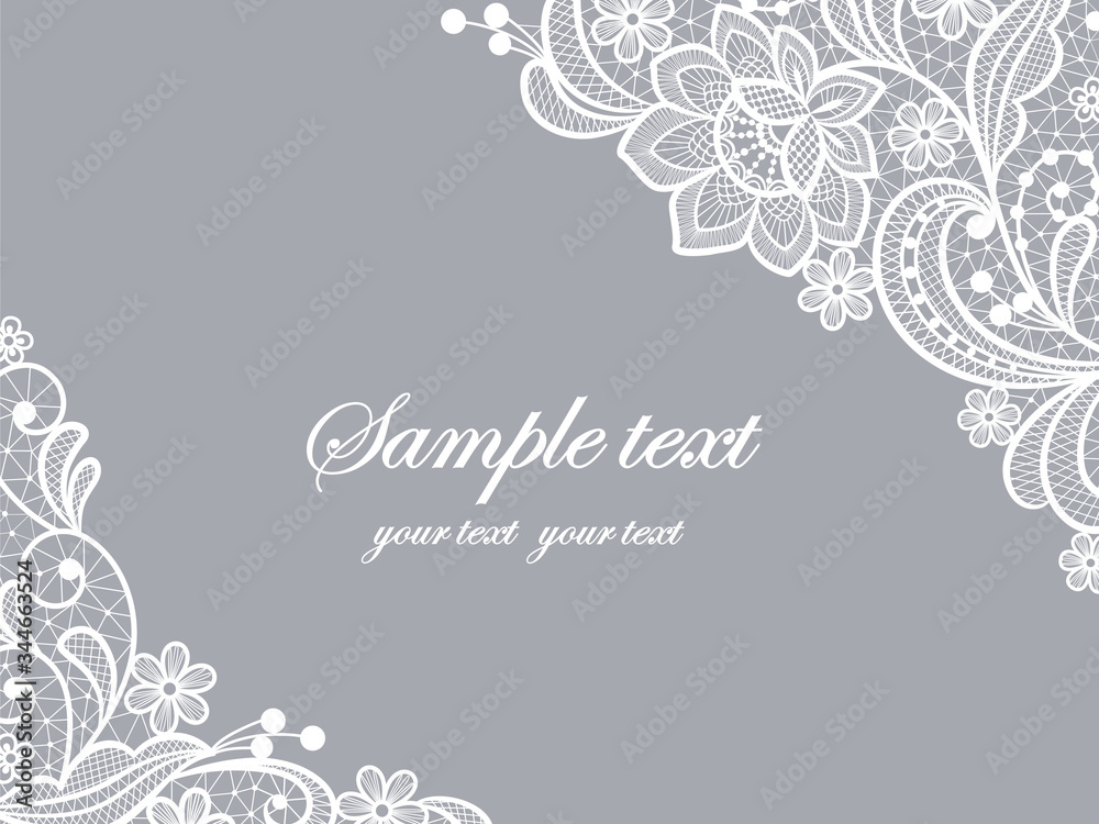 Template frame  design for card. Vintage Lace Doily