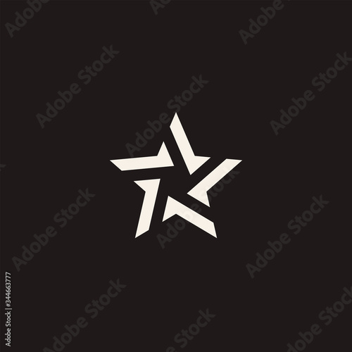 Stylized linear shape star logo design template