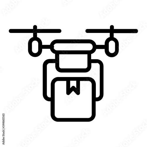 Contactless Product Delivery Concept, Drone Delivering the Parcel Vector Icon Design, Economic consequences of COVID-19 on white background, Socio-economic issues symbol after Coronavirus pandemic 