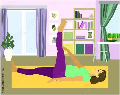 pretty pregnant woman practice yoga 